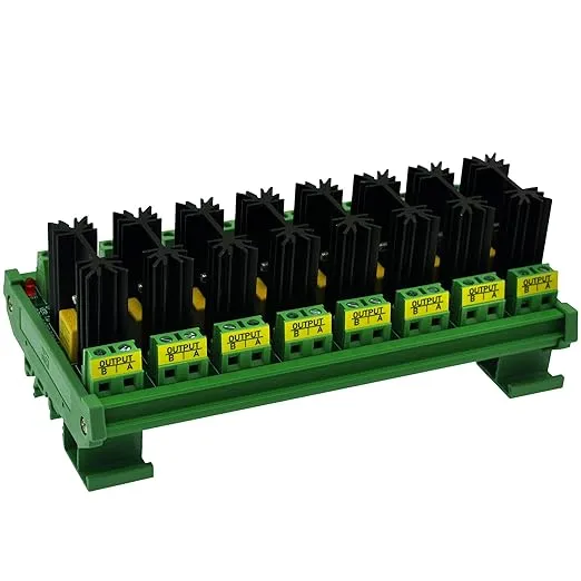 CZH-LABS DIN Rail Mount 3 Channel 8 Amp Solid State Relay SSR Module, in 4~32VDC, out 100~240VAC.