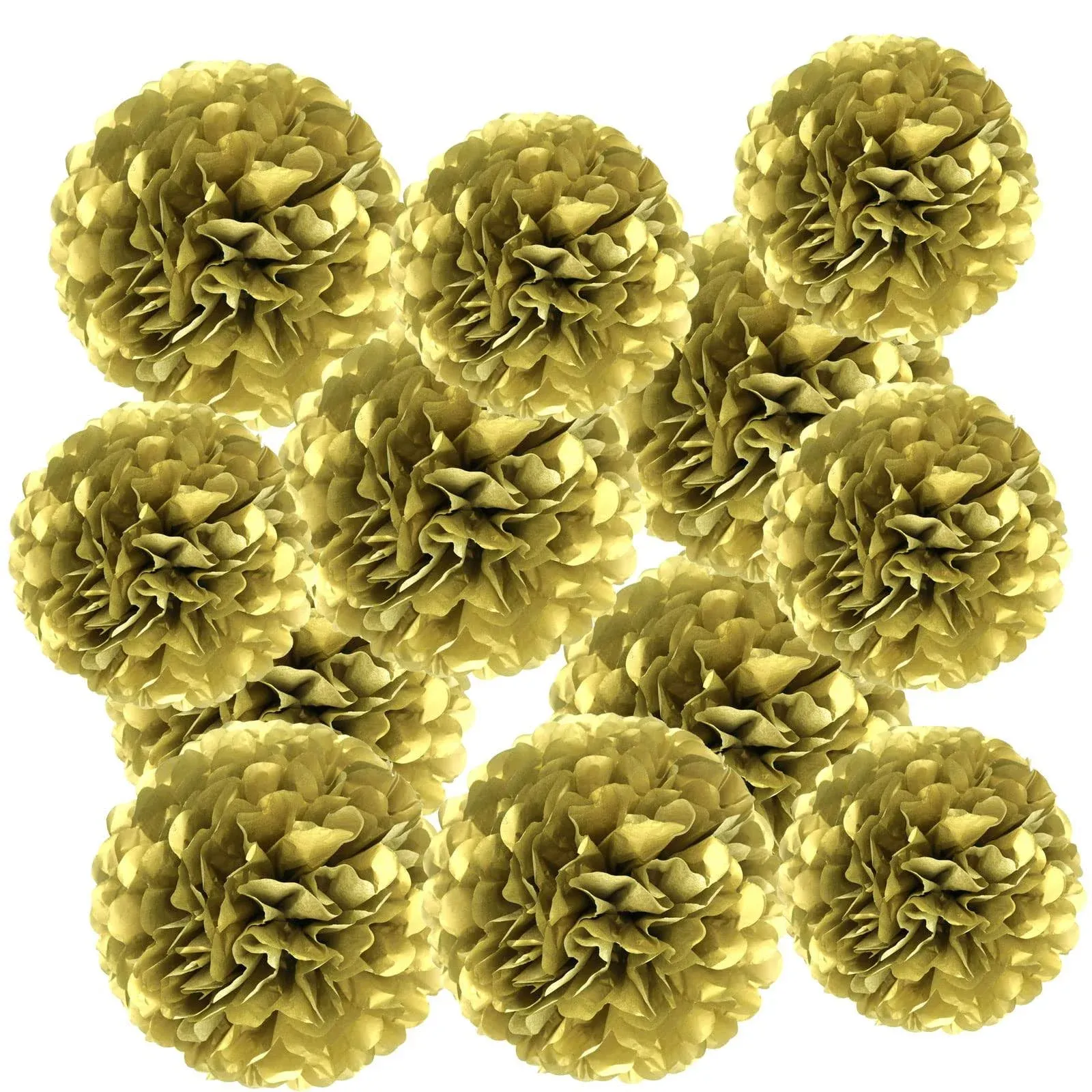 Tim&Lin Gold Paper Pom Poms - Party Tissue Paper Flowers Balls - Party Hanging ...