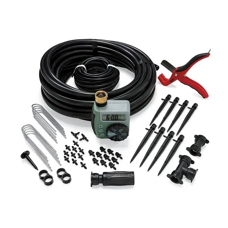 Orbit 69535 Shrub and Flower Bed Drip Kit with Programmable Hose Watering Timer