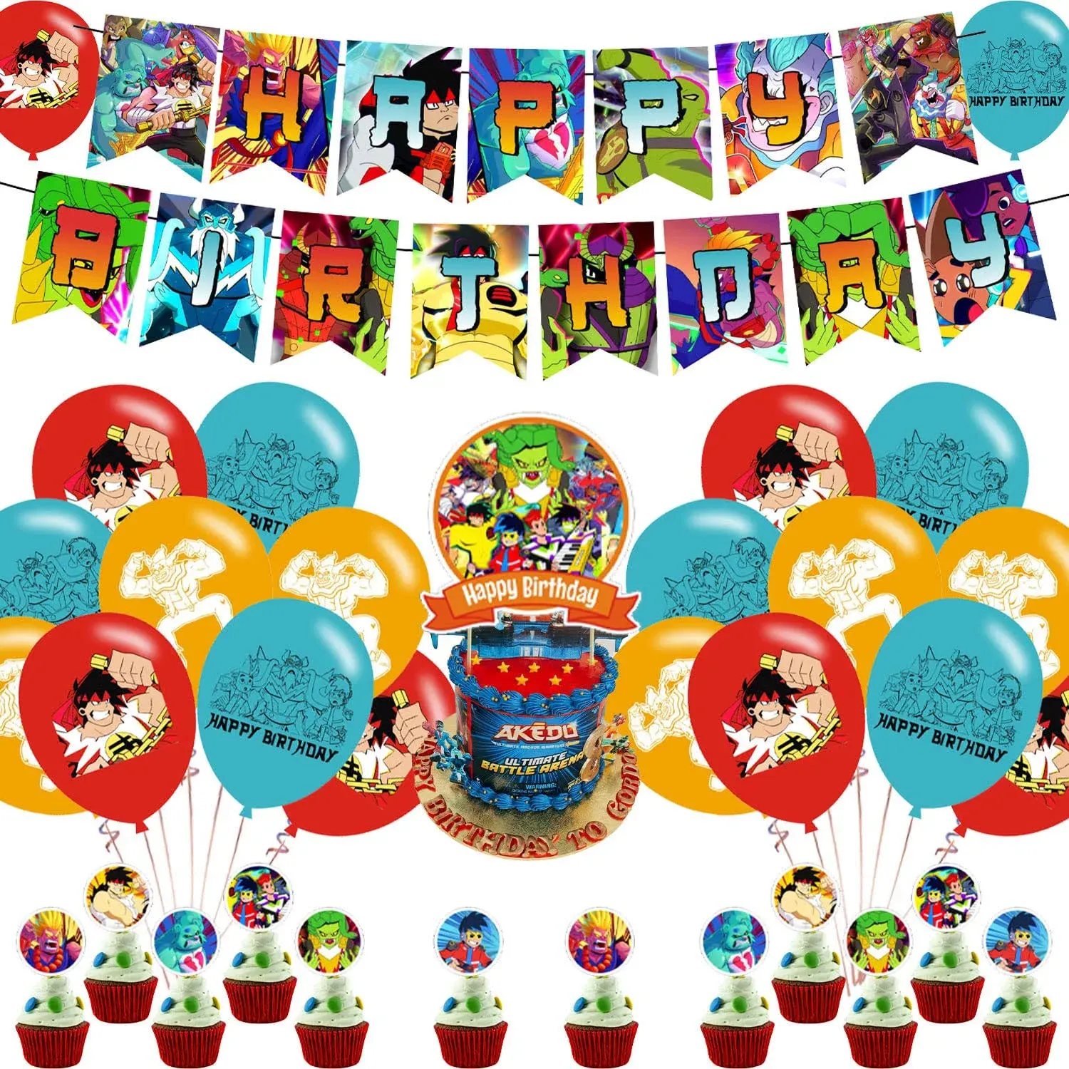 Akedo Ultimate Birthday Party Decorations ,Arcade Warriors Birthday Party Favor ...