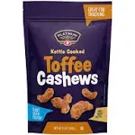 Platinum Toffee Cashews - Plant Based Protein, Fiber, Healthy Snack - Roasted & Sweet Flavors - Nutritional Boost - Can Bring at Home, Work, Office, Gym & School - 13 oz Individual & Resealable Pouch