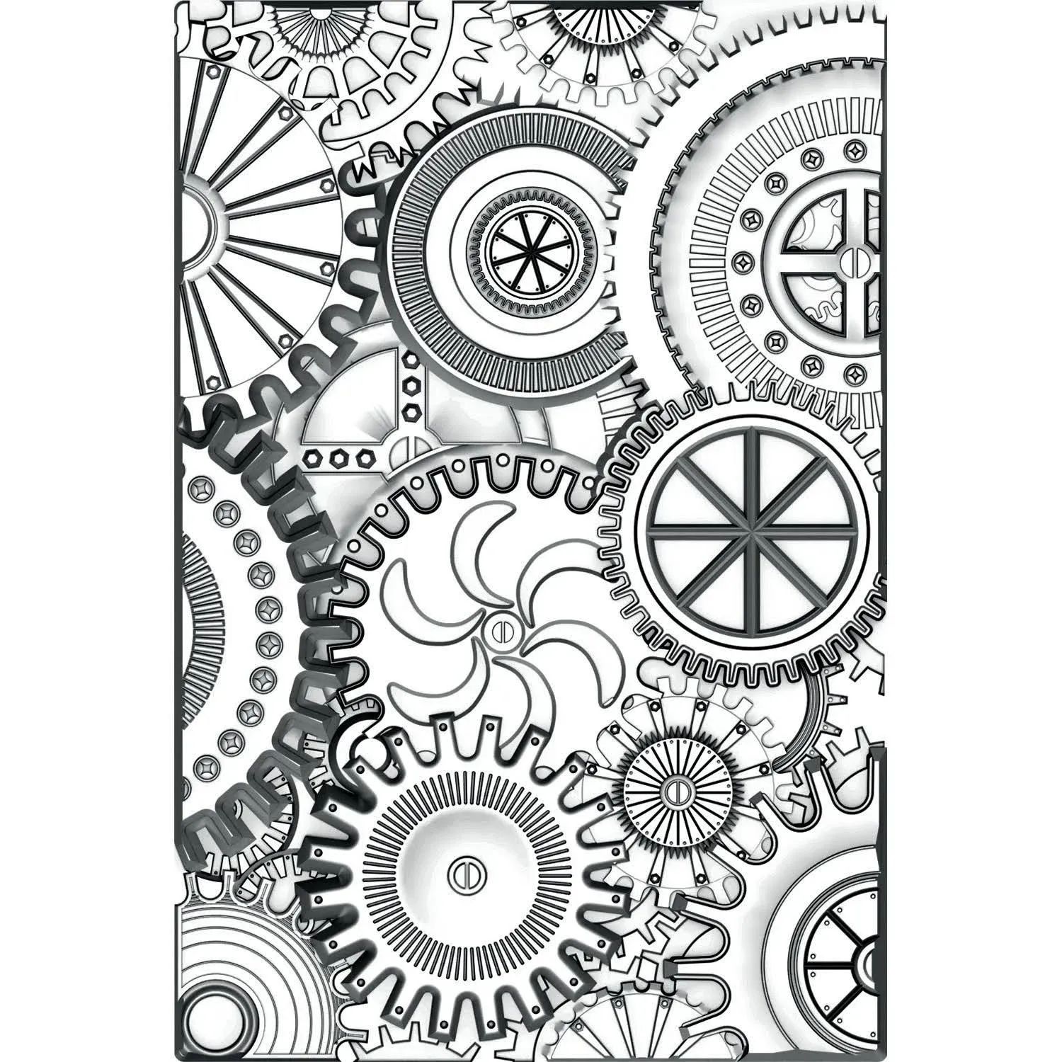 Mini Mechanics by Tim Holtz #665633 - New! Sizzix 3-D Texture Fades Mini - Embossing Folder