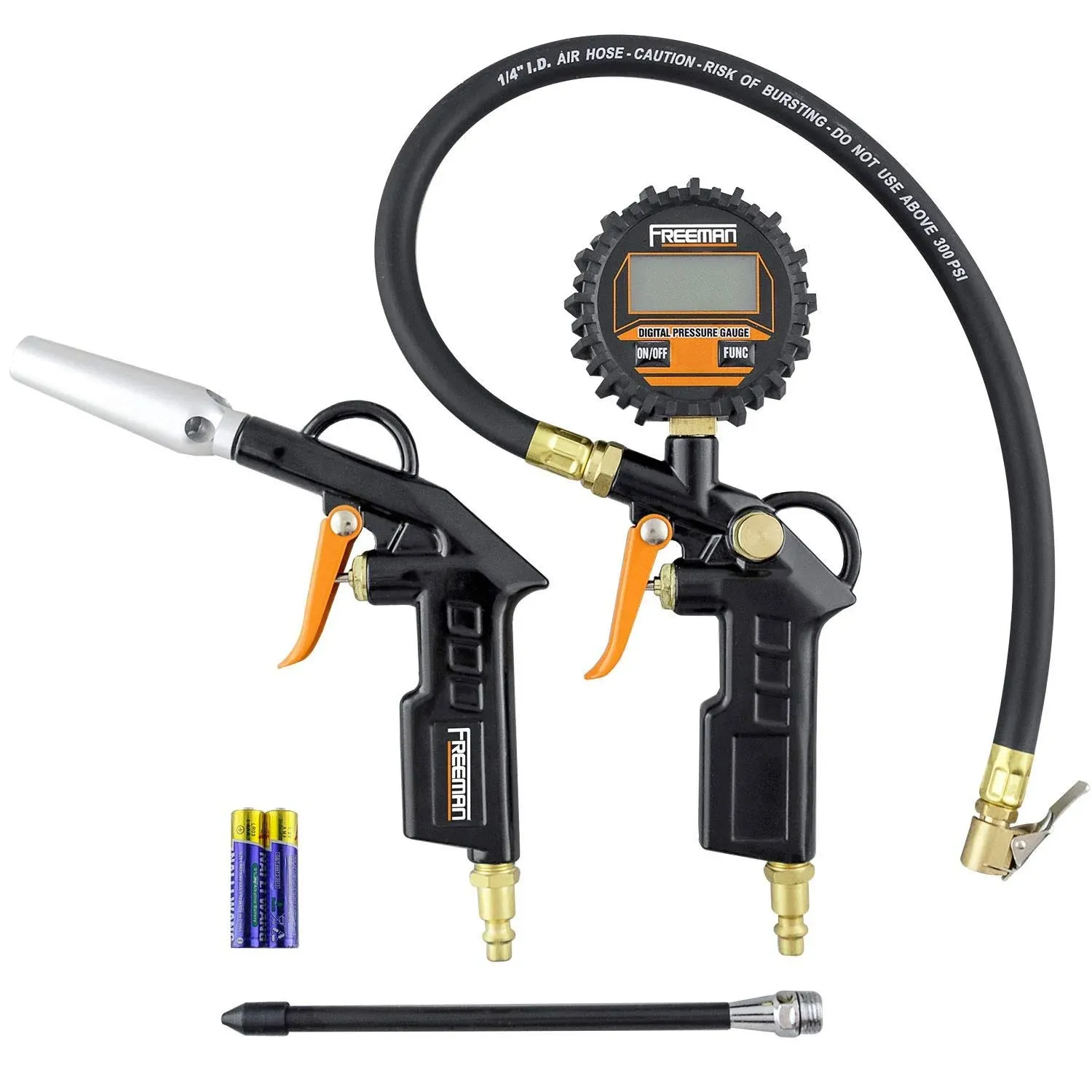 Freeman Digital Tire Inflator with High Flow Blow Gun Kit