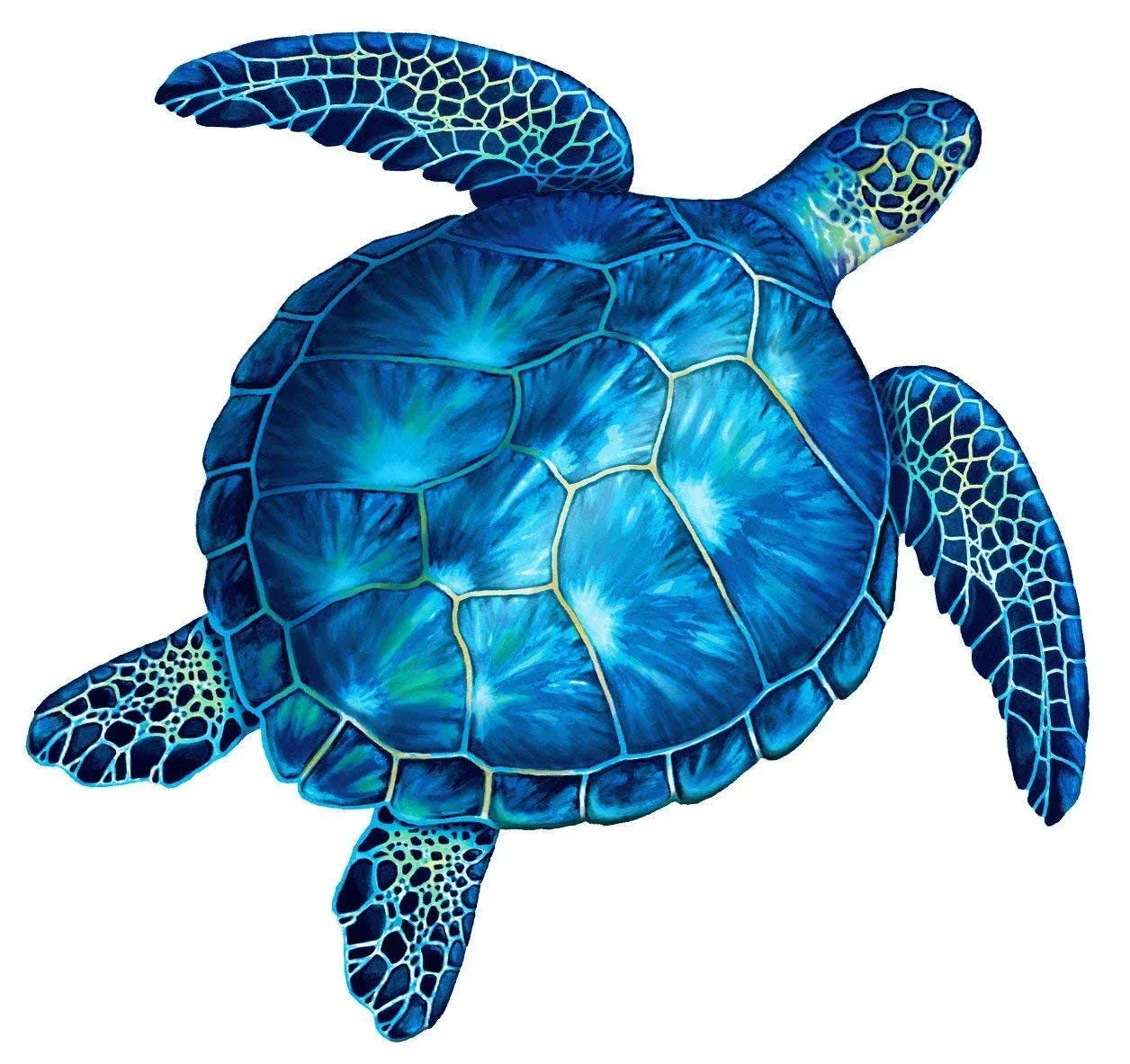 Sea Turtle Porcelain Swimming Pool Mosaic (24" x 24", Blue)