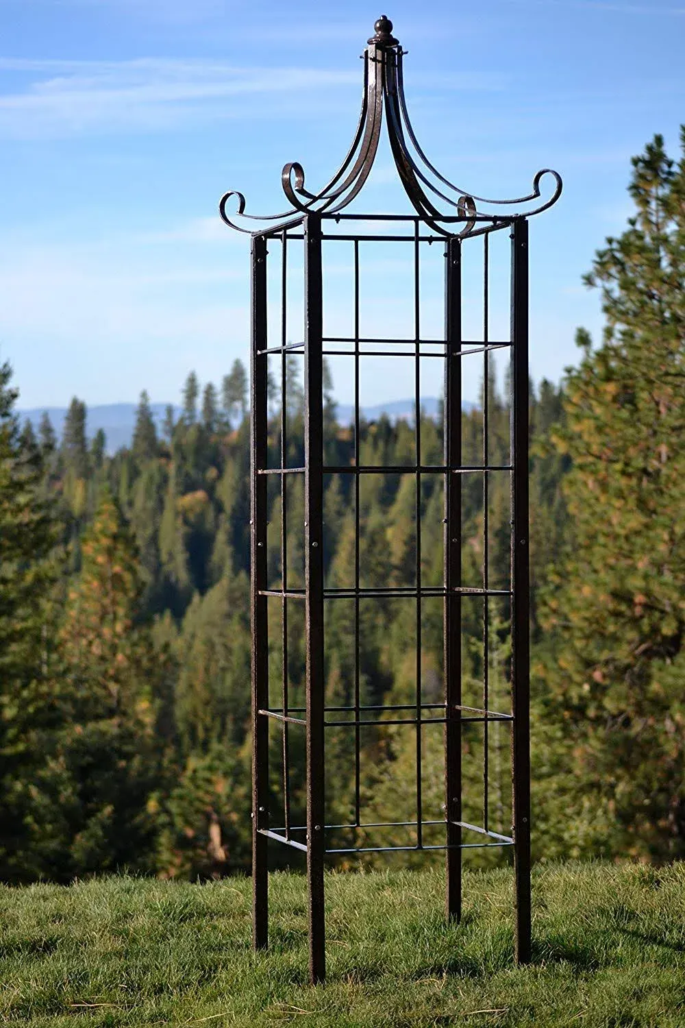 H Potter GAR578 Obelisk Trellis Large Tall Wrought Iron Garden Vertical Yard Art