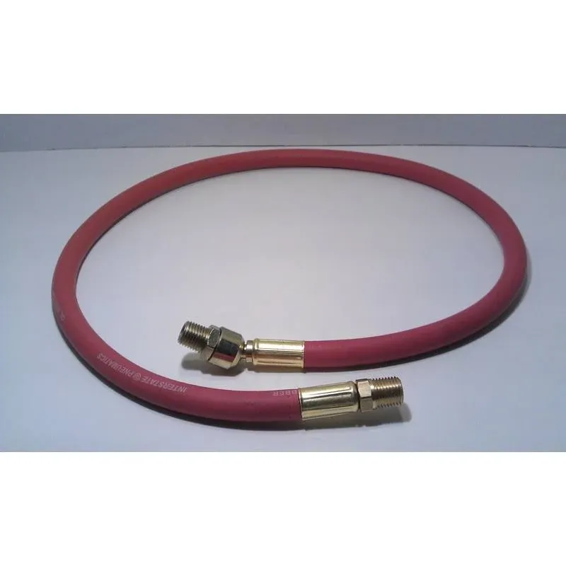 Interstate Pneumatics HA44-03EBS 1/4" 3 ft Red Rubber Hose Whip