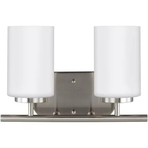 Generation Lighting 41161EN3-962 Oslo Two - Light Wall/Bath Vanity Style Fixture, Brushed Nickel