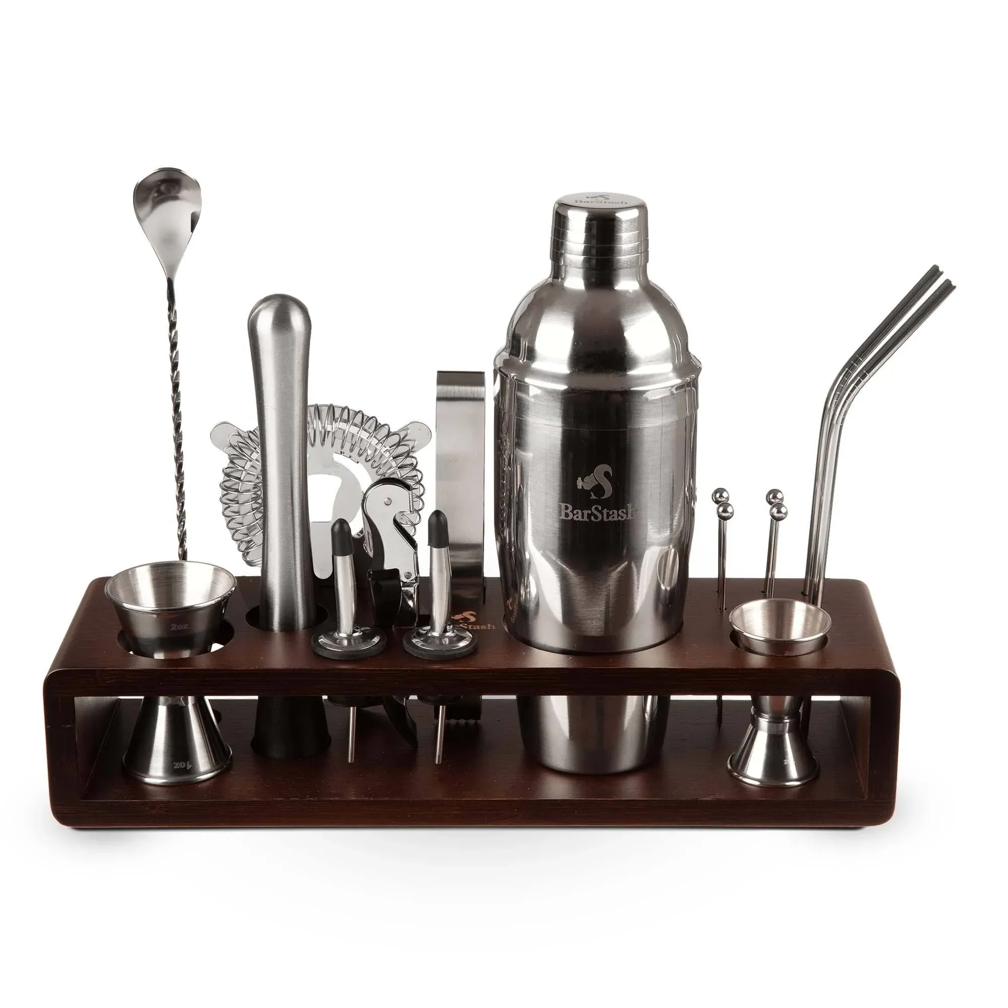 BarStash&#39;s Premium 17 Piece Bartender Kit