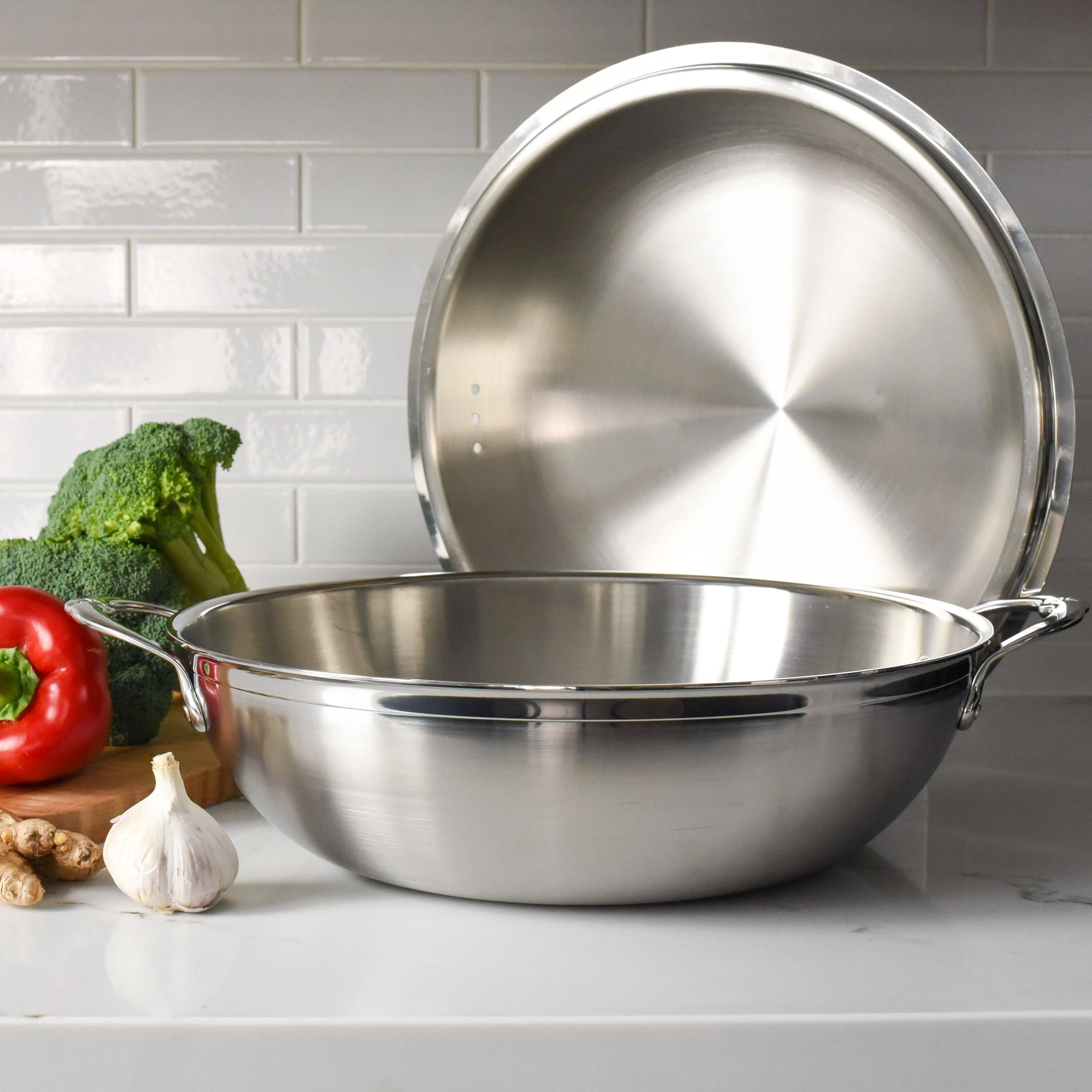 Hestan ProBond Professional Clad Stainless Steel 14 Covered Wok