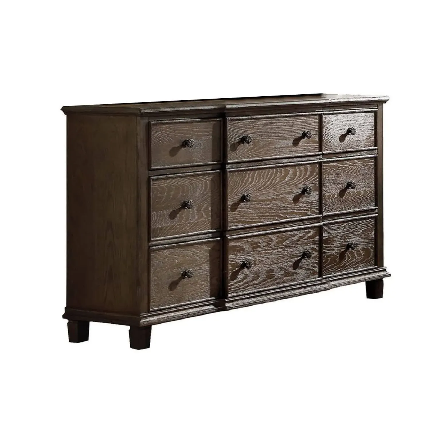 9 Drawers Weathered Oak Dresser - Transitional - Dressers - by Simple Relax | Houzz