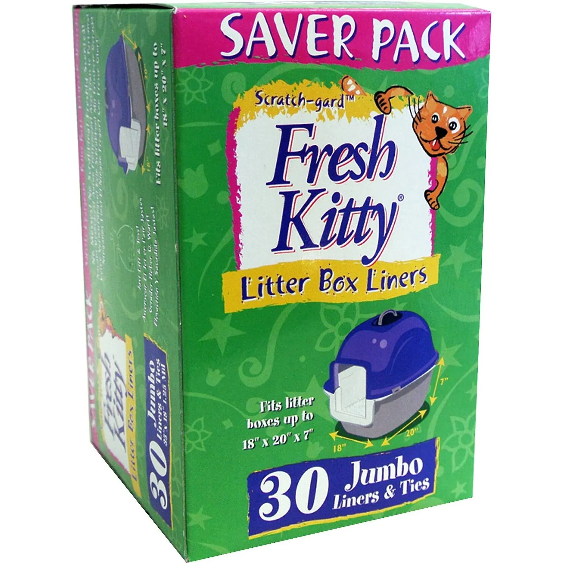 Fresh Kitty Litter Box Liners, Scratch-Gard, Saver Pack - 30 liners