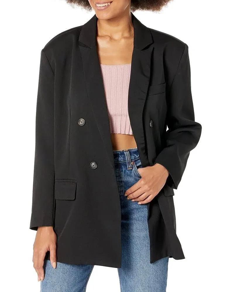 Steve Madden Isabella Double Breasted Blazer in Black