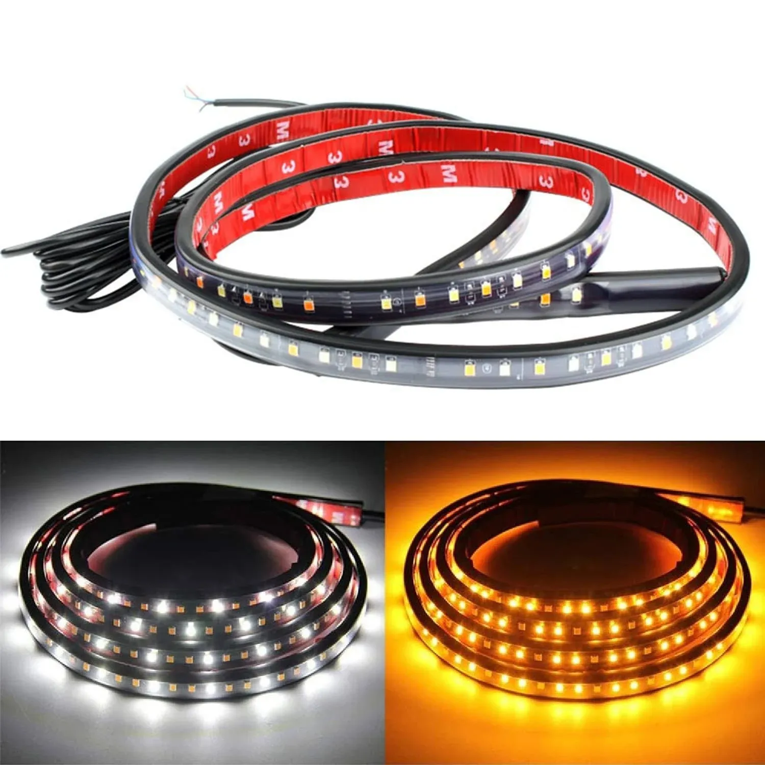 SoCal-LED 2X LED Running Board Light DRL Side Kick Switchback Strips 60&#034; 150c...