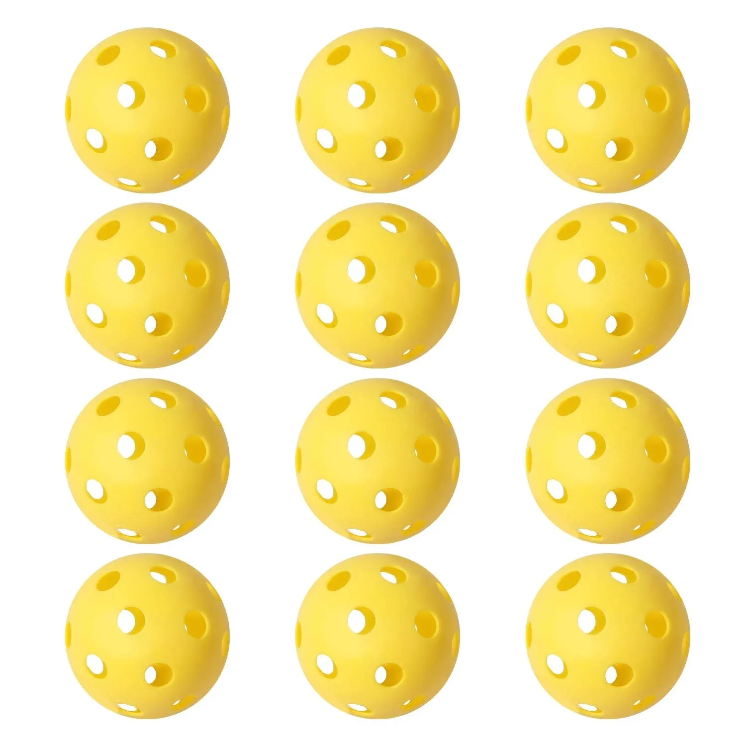 GSE Games & Sports Expert 12-Pack of Plastic Practice Indoor Pickleballs - Yellow