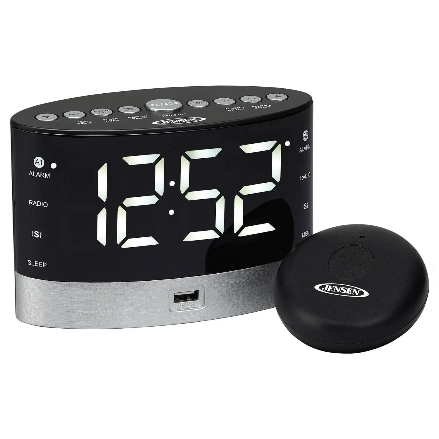 Jensen JCR-238 Digital Dual Alarm Projection Clock Radio