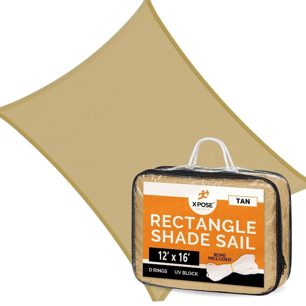 12' x 16' Tan Rectangle Shade Sail