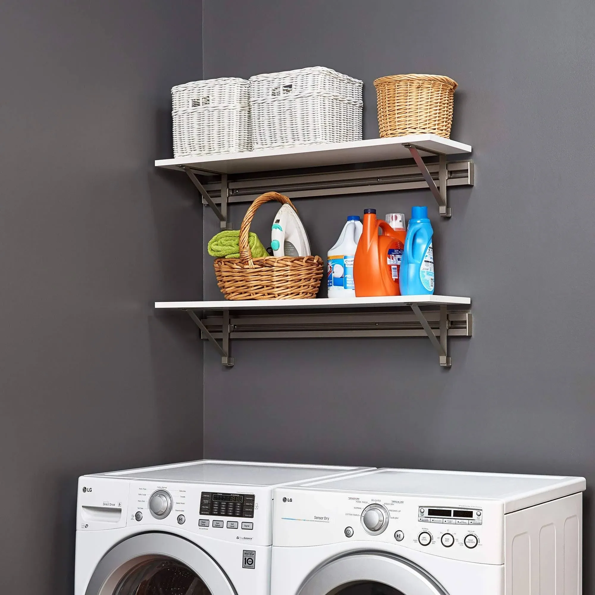 Orginnovations Inc. Arrange a Space Double-Shelf Laundry Room Organizer System