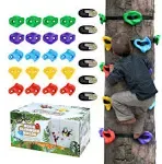 TOPNEW 20 Ninja Tree Climbing Holds for Kids Climber 12 holds &amp; 6 Rachet Straps