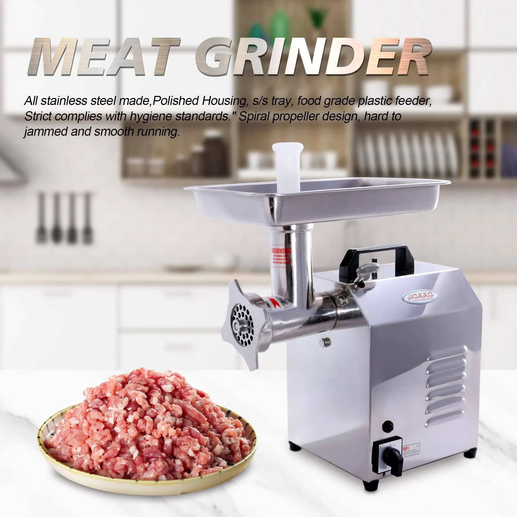 Hakka 300W Electric Meat Grinder - Heavy Duty Mincer, Sausage Maker