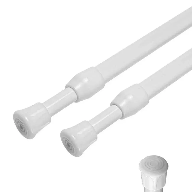 Graber 7/16-Inch Round Spring Tension Rod 8-11&#034; - White, 2 Rods per Pack