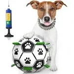 Dog Toys Soccer Ball with Straps, Interactive Dog Toys for Tug of War, Puppy Birthday Gifts, Dog Tug Toy, Dog Water Toy, Durable Dog Balls for Dog. (8 Inch)