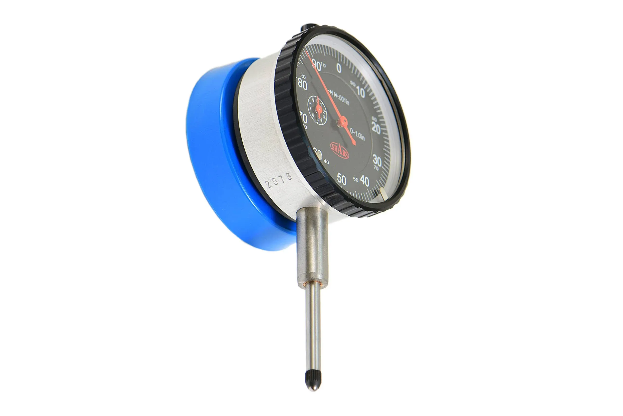 Shars Magnetic Base Indicator Back with 1" Dial Indicator Black Face, 0.001 ...