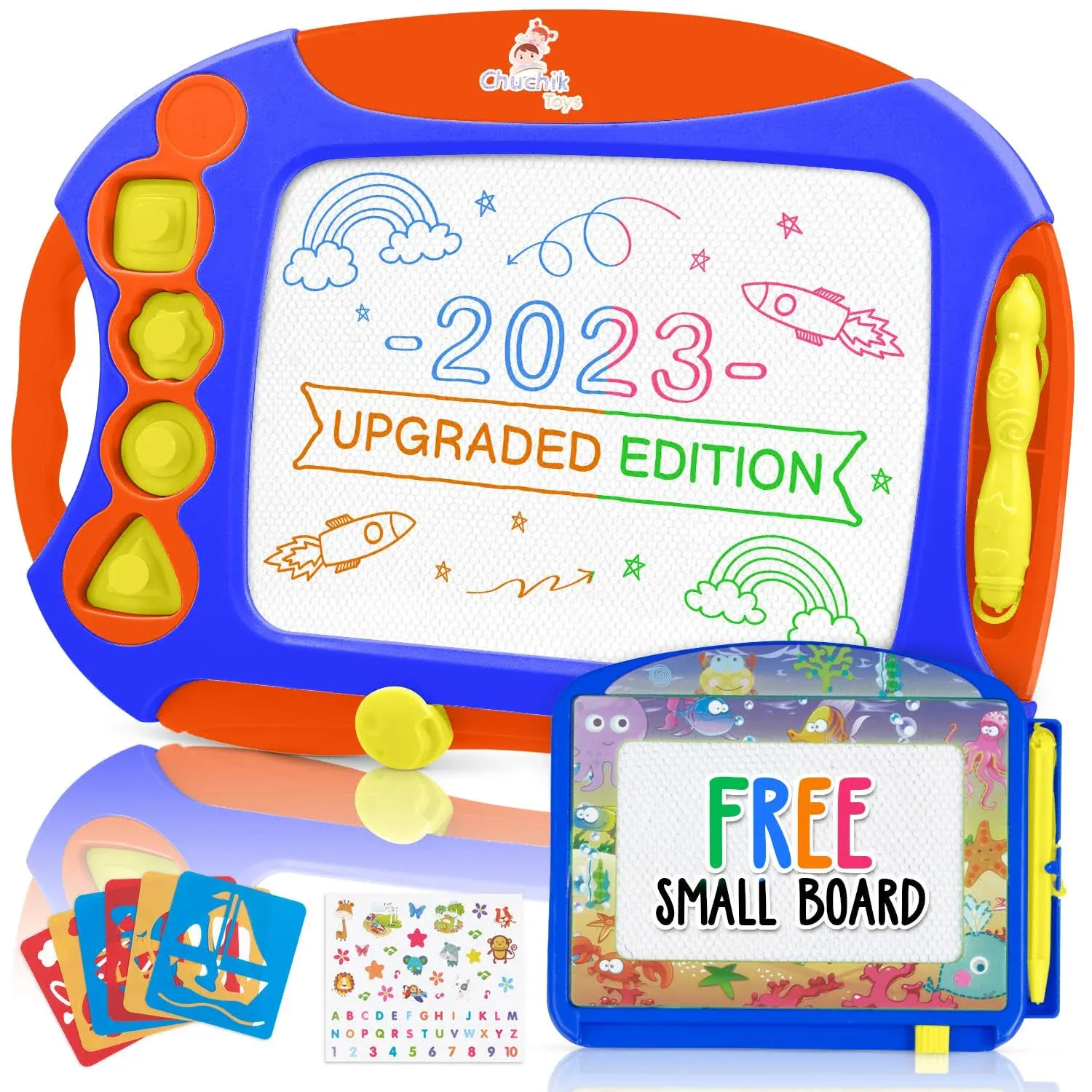 Chuchik Toys Magnetic Drawing Board Set for Kids and Toddlers. Large 15.7 inch ...