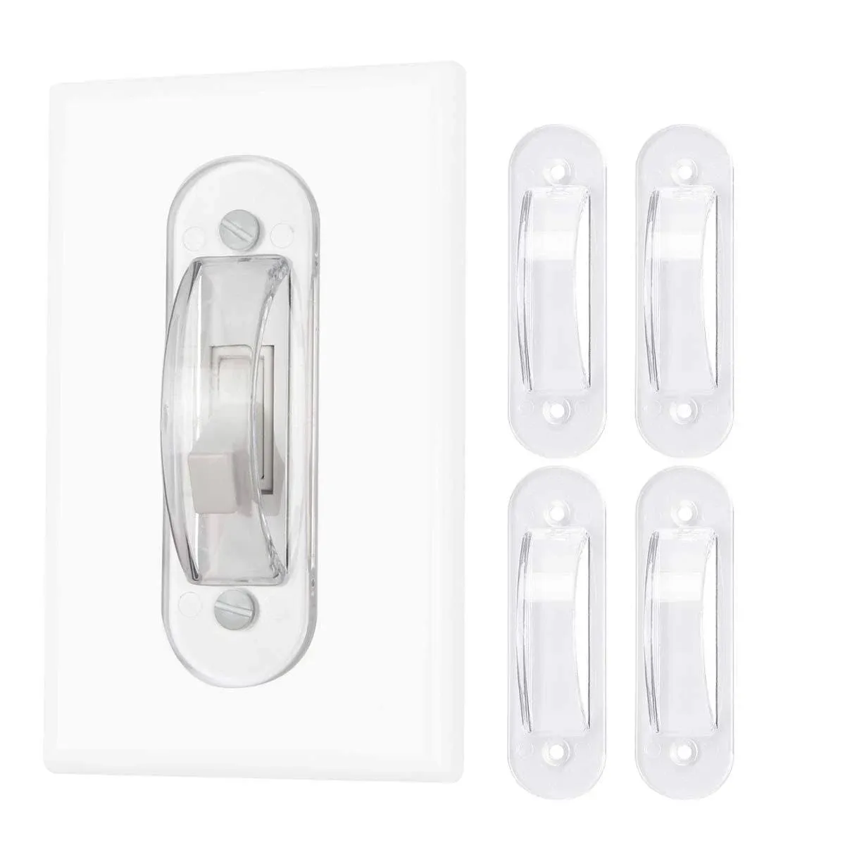 Wall Switch Guards Plate Covers Child Safety Security Home Decor (4 Pack), Clear - Keeps Light Switch ON Or Off Prevent Accidental Device Turn On or Off