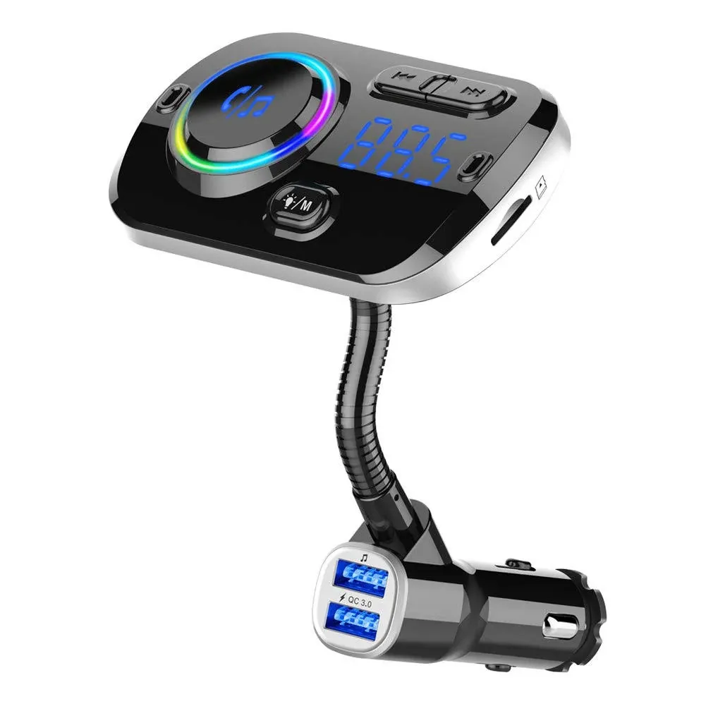 Bluetooth 5.0 FM Transmitter for Car Wireless FM Radio Adapter Car Kit Hands-Free ...