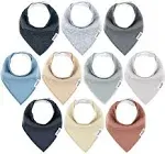 Meerdif 10-Pack Organic Baby Bandana Drool Bibs - Baby Bibs for Boys, Girls, unisex Soft Cotton Teething Bandana Bibs