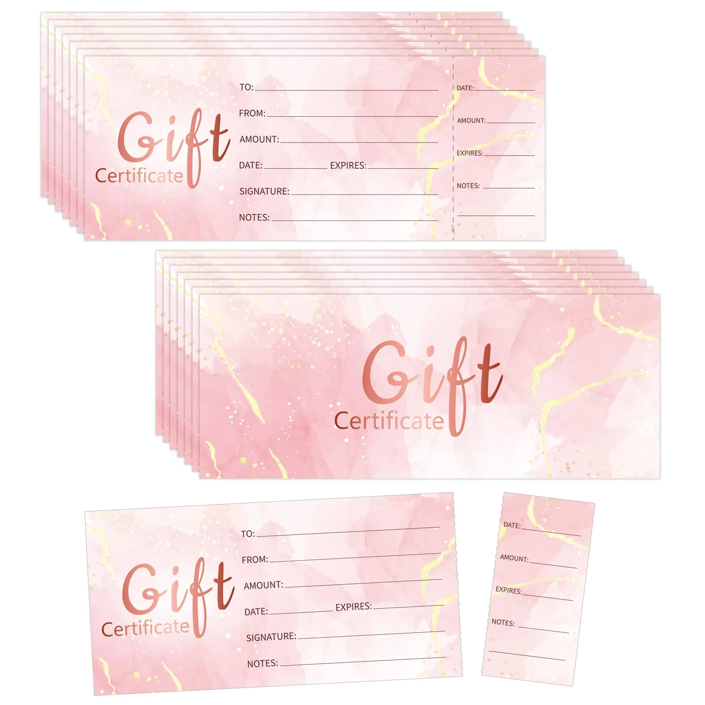 YHNTGB 135pcs Gift Certificates, Blank Gift Certificates Cards, Gift Certificates Cards for Business Spa Salon Customer Present Card Client Paper Voucher Cards Coupon Wedding Bridal