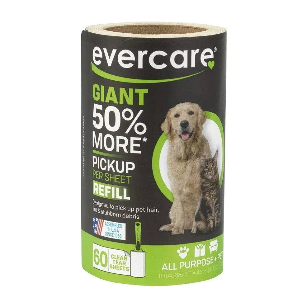 Evercare Giant Extreme Stick Pet Lint Roller Refill 15 Count