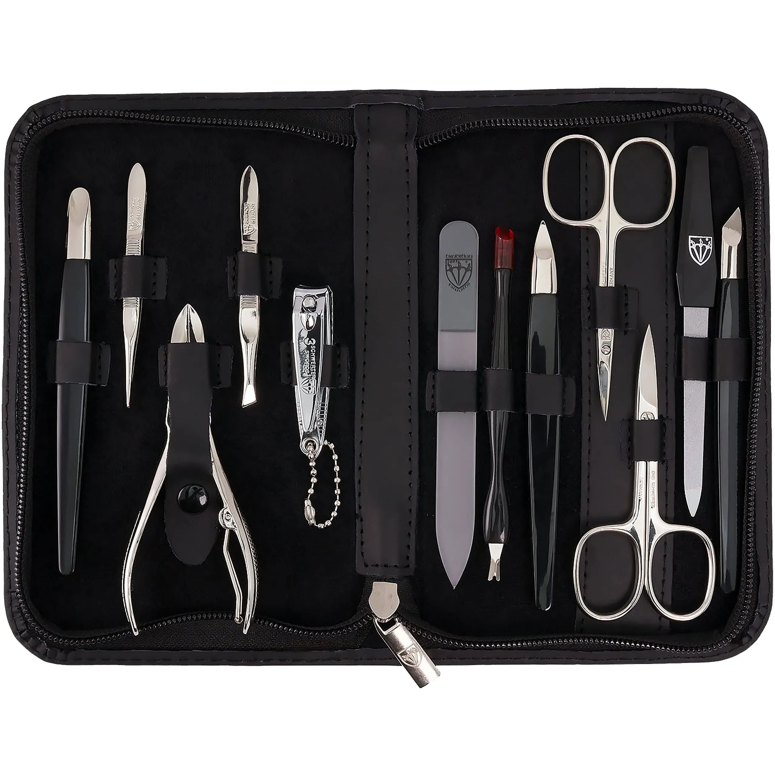 3 Swords Germany - brand quality 12 piece manicure pedicure kit set - nail care tools - Made in Solingen Germany (265)