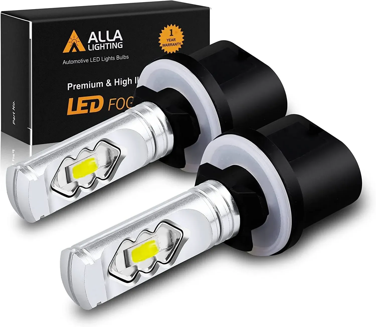 Alla Lighting 3800lm 899 880 LED Fog Light Bulbs 893 885, 3000K Amber Yellow Xtreme Super Bright ETI 56-SMD