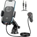 Bluetooth 5.3 FM Transmitter Car Adapter Dual USB Ports HiFi Bass Sound Fast ...