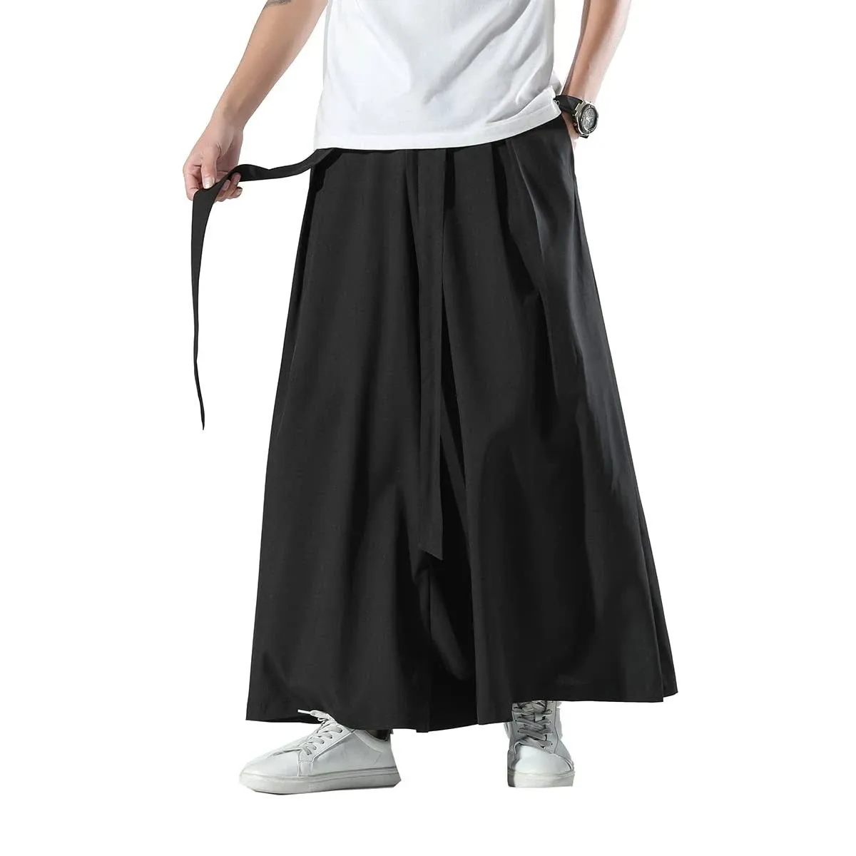 Seidarise Men's Wide Leg Casual Harem Linen Japanese Yoga Harem Pants Hip Hop ...