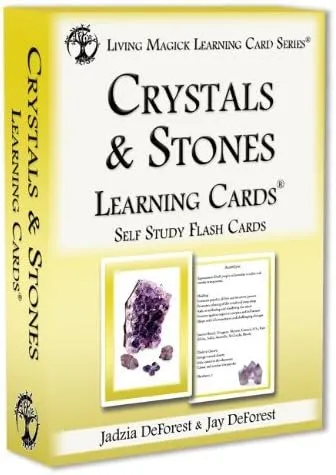 Crystals & Stones Learning Cards - Living Magick Learning Card Series - Self Study Flash Cards