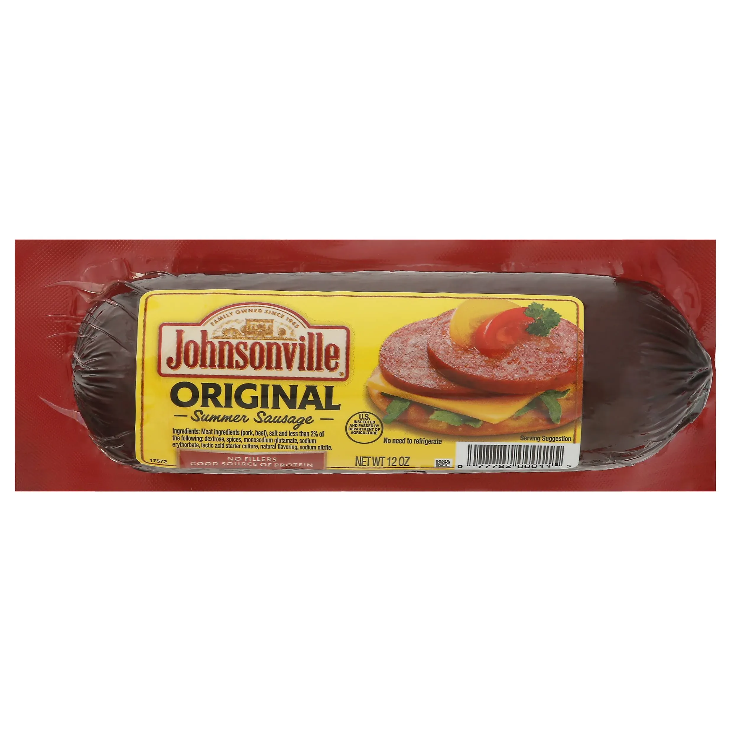 Johnsonville Summer Sausage, Original - 12 oz