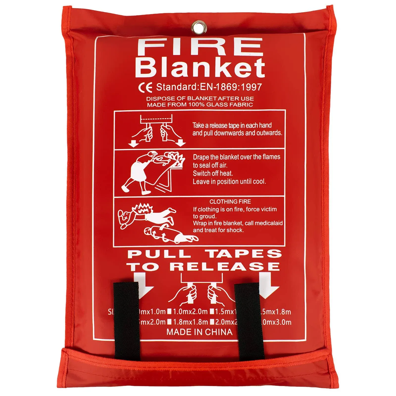 FLASLD Fire Blanket for Home and Kitchen, Fiberglass Fire Blankets Emergency for People, Flame Retardant Protection and Heat Insulation