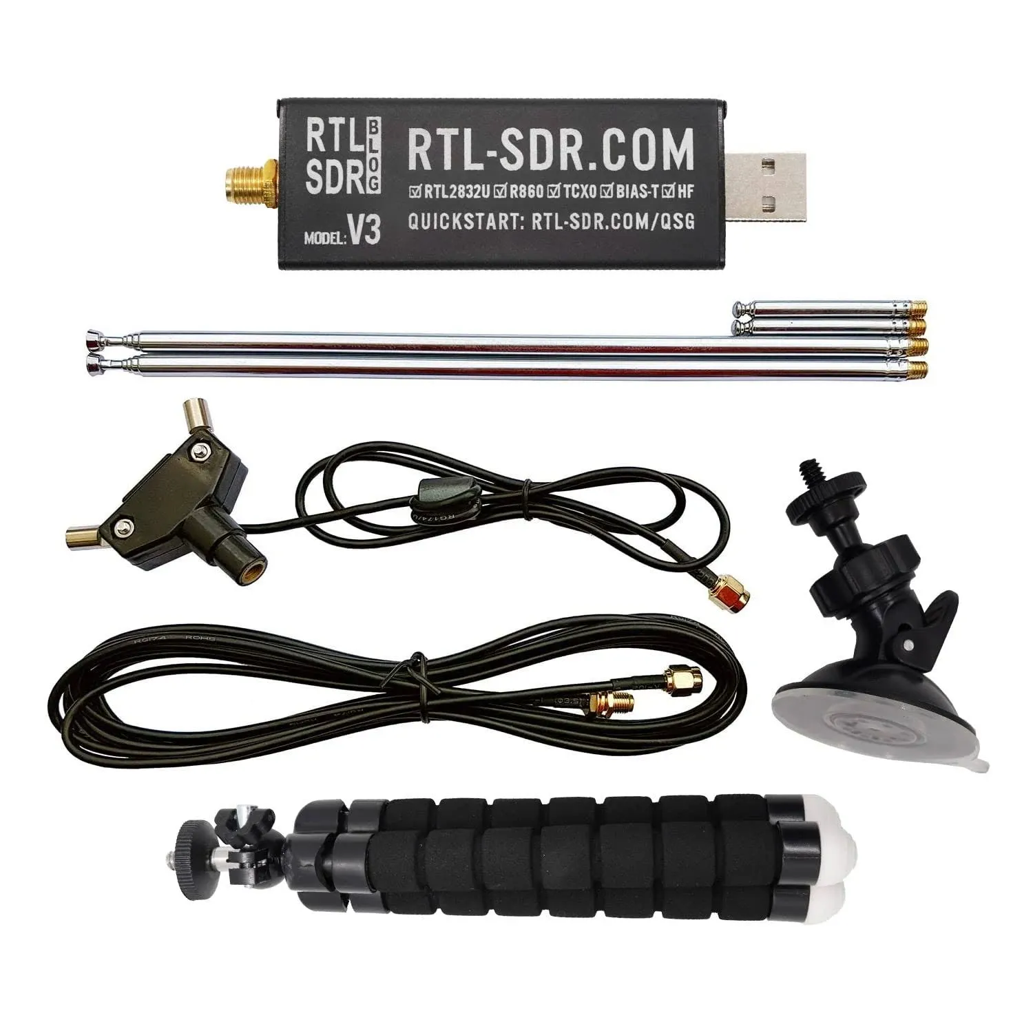 RTL-SDR Blog V3 R860 RTL2832U 1PPM TCXO HF Bias Tee SMA Software Defined Radio w