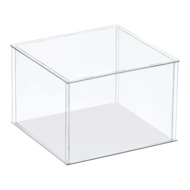 Uxcell Clear Display Case, Acrylic Box Assemble Transparent Dustproof Box Showcase 30x30x30cm for Collectibles, Crafts