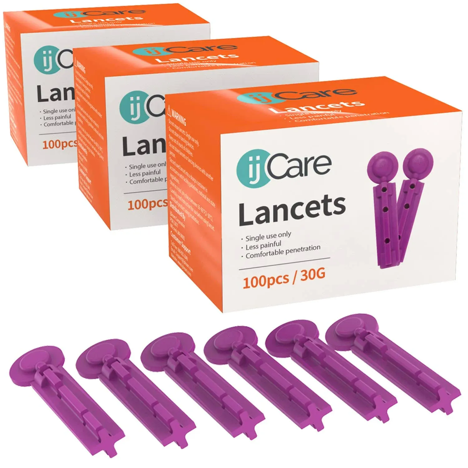 ijCare 30g Lancets for Blood Testing (300pcs) Fits Any Standard Lancet Devices ...