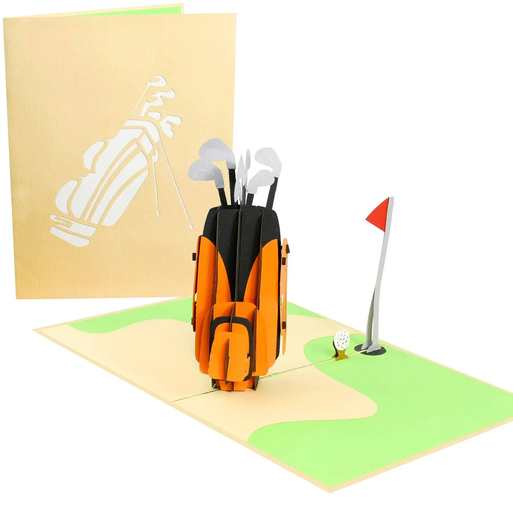 PopLife Golf Clubs 3D Father’s Day Pop Up Card - Happy Anniversary, Hole-in-One Retirement Gift, Valentine's Day card for Him, Birthday - Golfing Gift for Husband, Card for Golfers - for Son, Dad