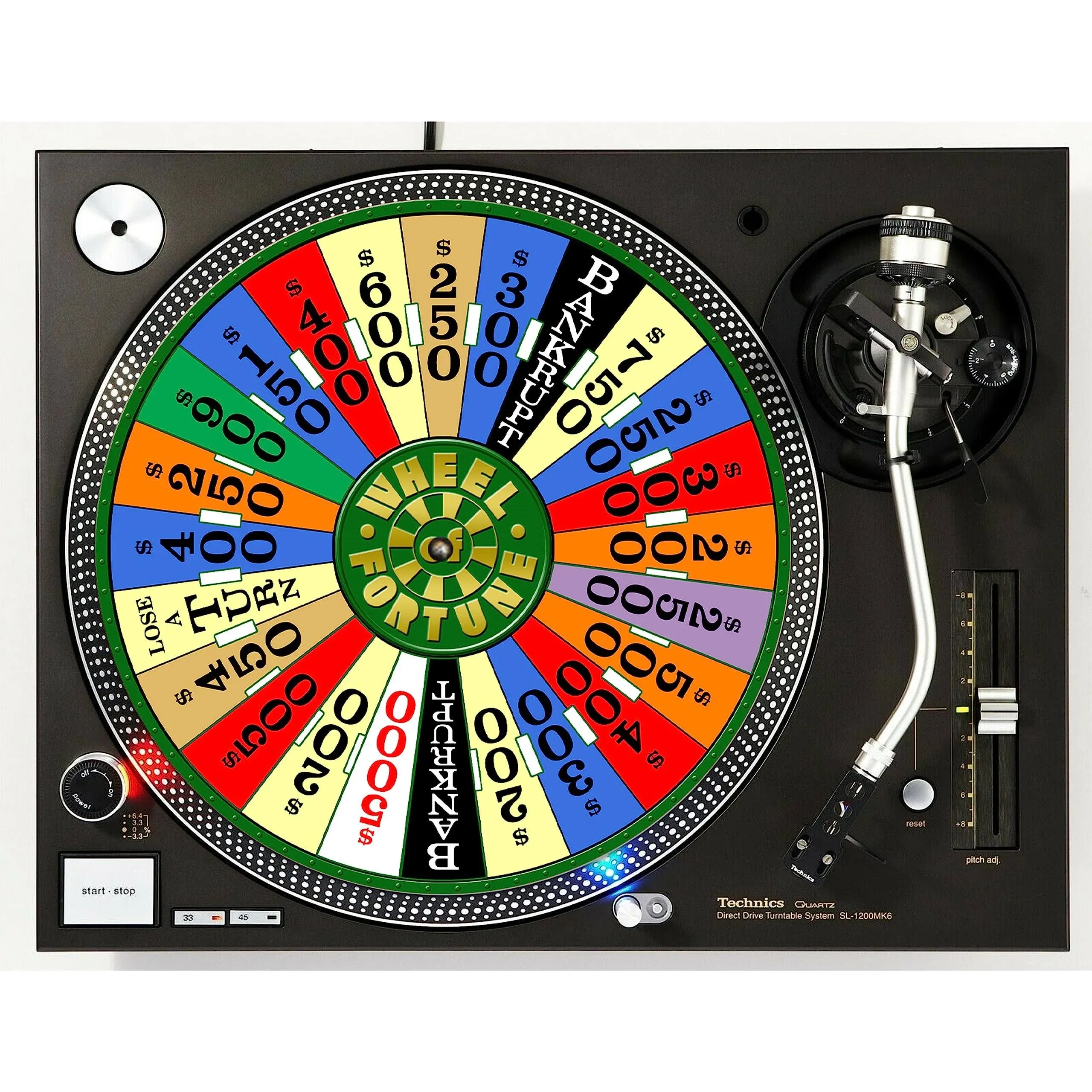 DJ Game Show #2 Fortune Wheel 12&quot; inch Slip Mat Turntable Slipmat DJ Platter Pad x1