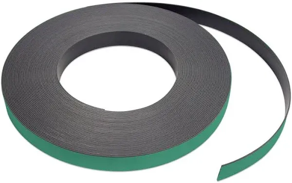 Flexible Magnet Strip With Green Vinyl Coating 1/32&#034; Thick 1&#034; Height 50 Feet 1