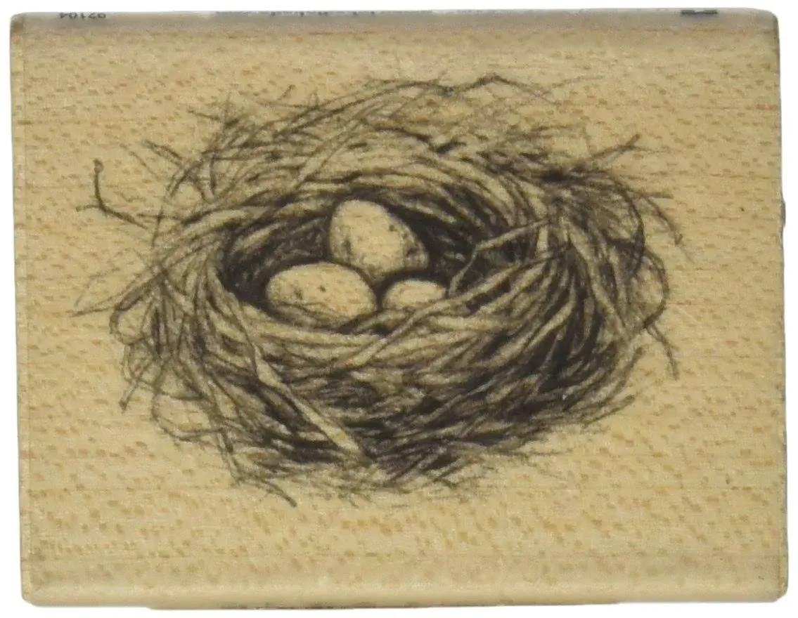 Inkadinkado Bird Nest Red Rubber Wood Stamp , 1.75&#039;&#039; x 2.25&#034;