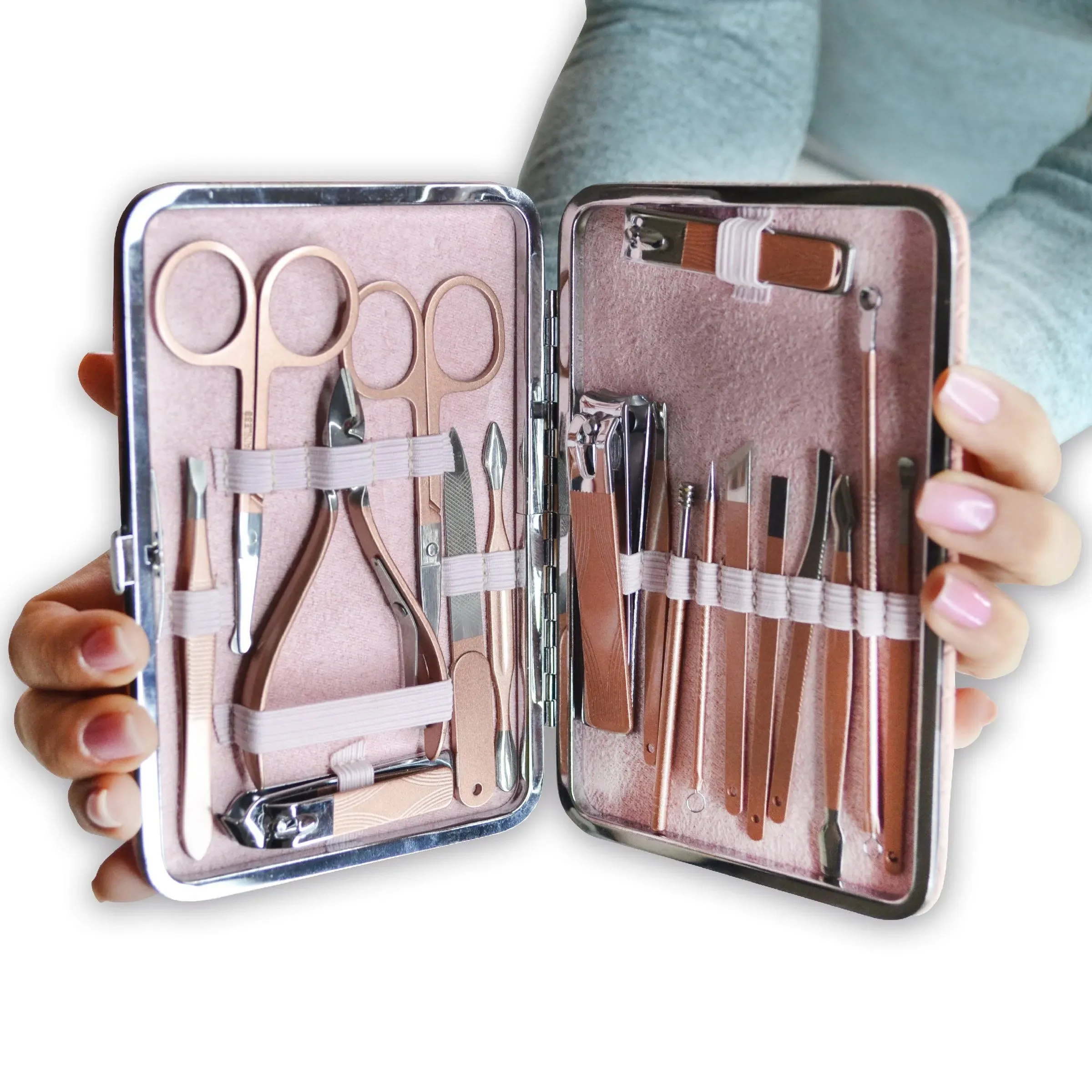 Rose Gold 18 Piece Nail Clipper Manicure Set