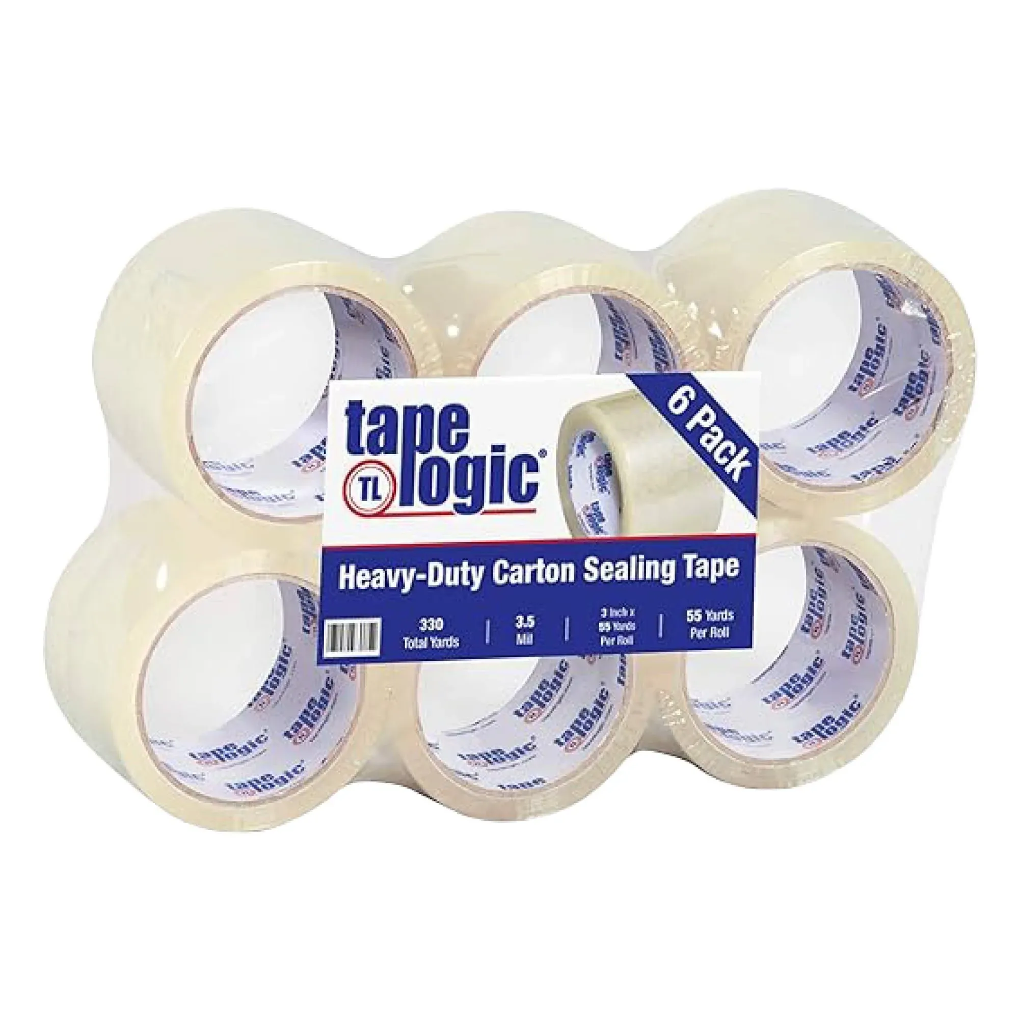 Aviditi Tape Logic 3 Inch x 55 Yard 3.5 Mil Clear, Heavy Duty Acrylic Packing Tape, 6 Pack, Perfect for Packing, Shipping, Moving, Home and Office