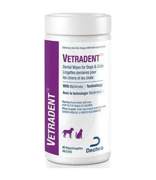 Dechra Vetradent Dental Wipes for Dogs & Cats 60 Count DE125857