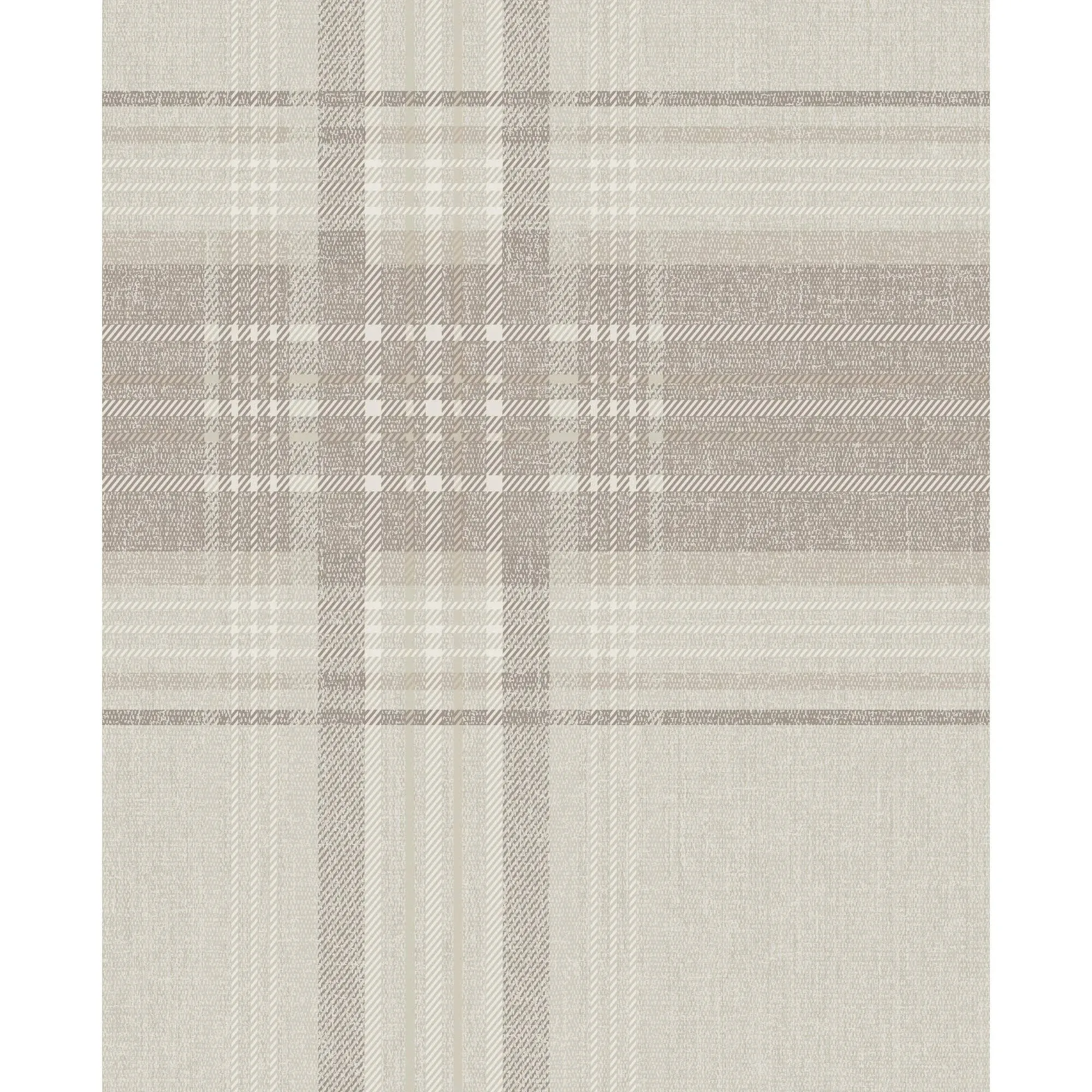 Rhea Plaid Taupe Wallpaper, Gold